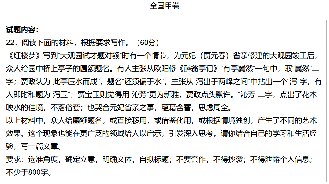 2022全国高考作文题目出炉!你觉得哪篇最难? 2022全国高考作文题目出炉!你觉得哪篇最难?