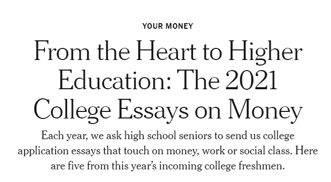 5篇！2021年《纽约时报》最佳大学申请文书出炉，看看“别人家”的文书怎么写的...