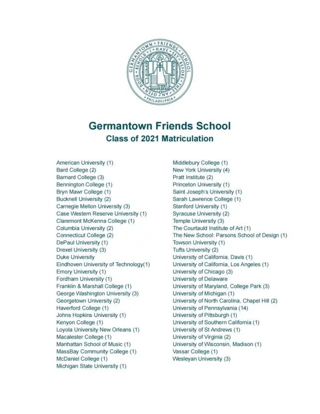 Germantown Friends School:宾夕法尼亚州排名第一美高