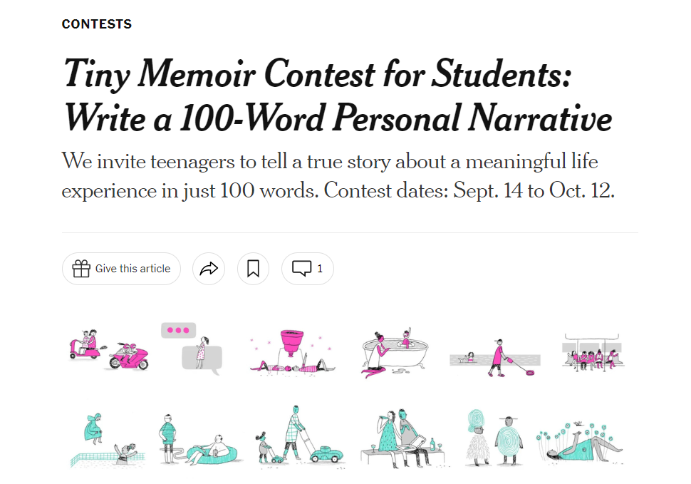 NYT写作竞赛｜7天，100词，我凭真实故事成为纽约时报的“宠儿”！