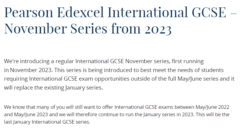再见了1月考试季！爱德思宣布取消IGCSE考试1月考试