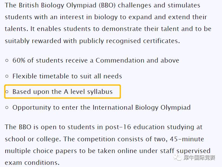 BBO生物竞赛，IGCSE/Alevel学生，国际生物竞赛首选！