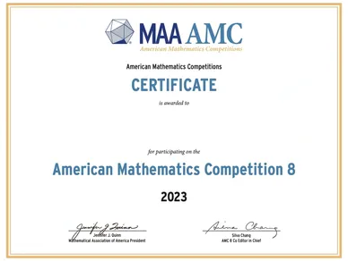 【通知】2023年AMC8证书现已开放下载！