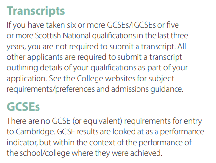 剑桥大学官网没有明确要求，所以申请者不需要提供GCSE成绩？来看各学院怎么说！