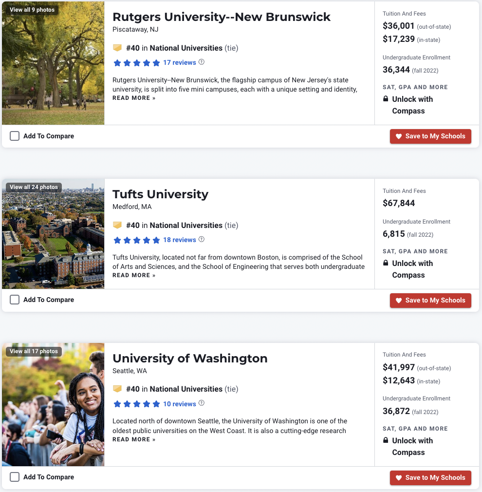 最新U.S.News排名大换血！UCB和UCLA上升至15名、UIUC和UW挤进Top40、NYU下跌10名...