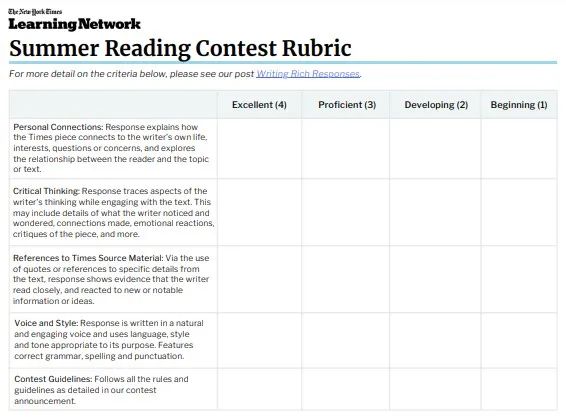 2021《纽约时报》夏季读写比赛Summer Reading Contests，带你更好地了解世界和自己