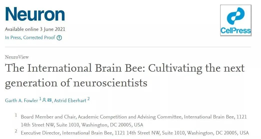 【BrainBee】|牛剑、藤校生物系通行证！脑科学知名期刊Neuron杂志力荐的黄金竞赛