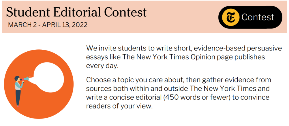 2022第九届纽约时报中学生社论写作比赛开启！HEC哈斯培训营招生中！
