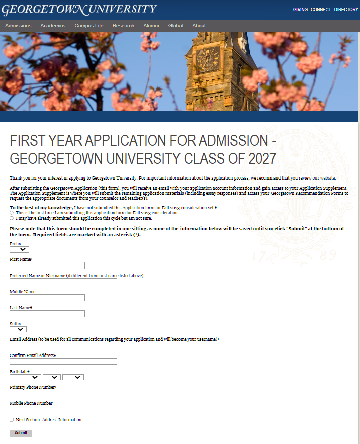 乔治城大学2027届本科生独立申请系统已开放！盘点使用自己申请系统的院校！