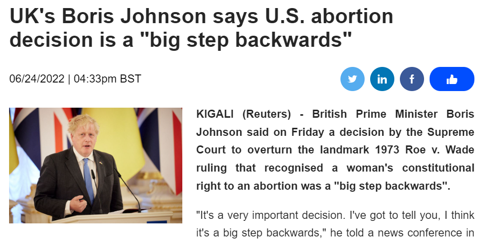 美最高法院推翻堕胎权，总统、英法加首脑、联合国齐声谴责