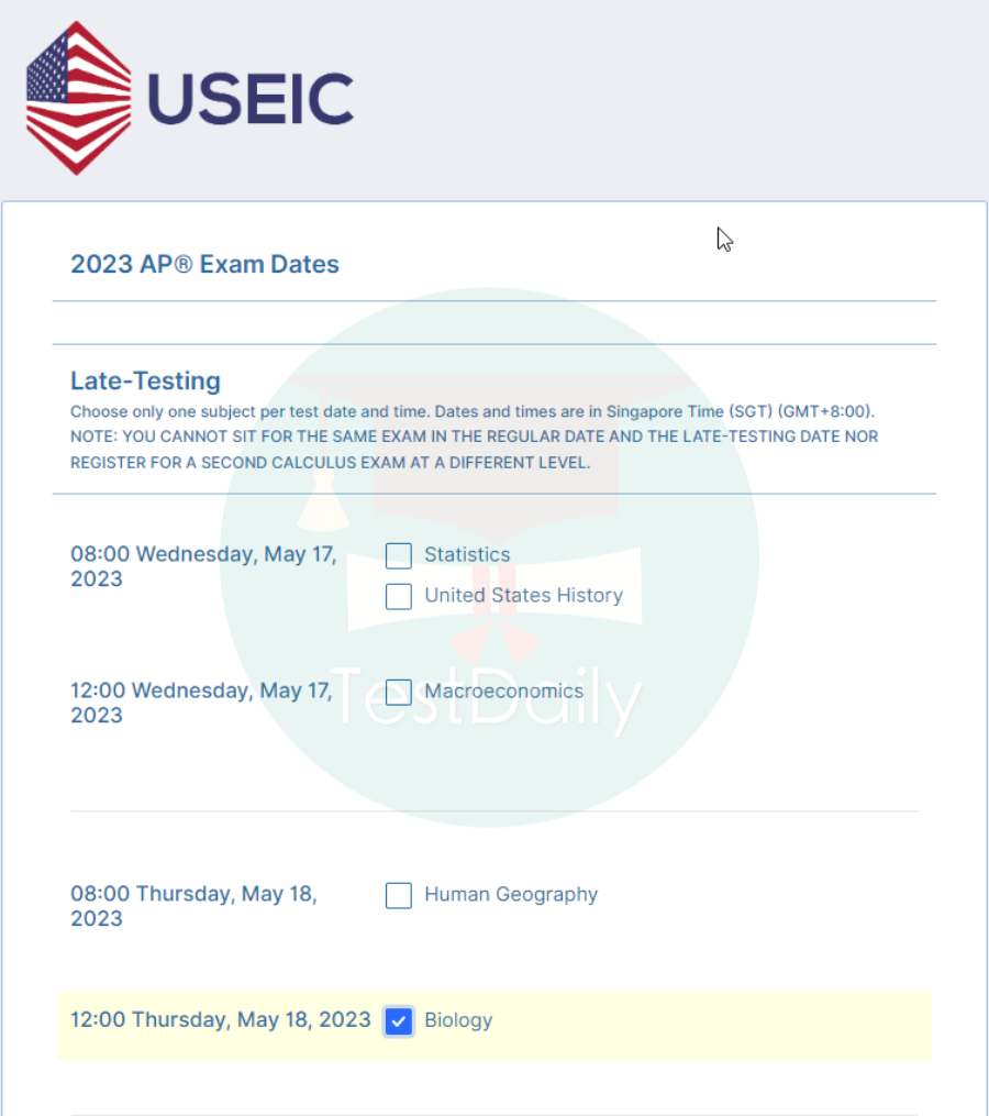 图解USEIC新加坡2023年AP考试报名全流程 | 3分钟带你了解最全攻略