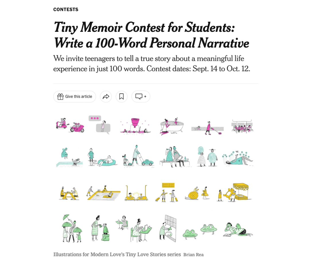 重磅！纽约时报系列全新竞赛出炉！100词叙事写作，13-19岁学生均可参加！