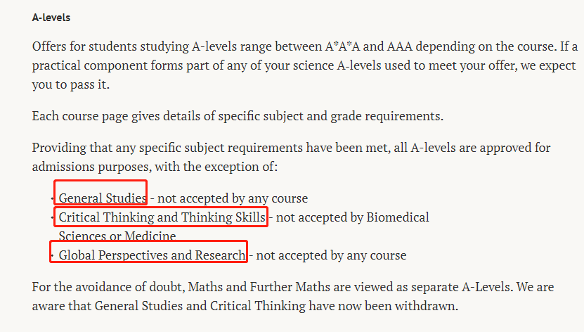 官方更新 | 牛剑G5接受这些A-Level科目申请了？