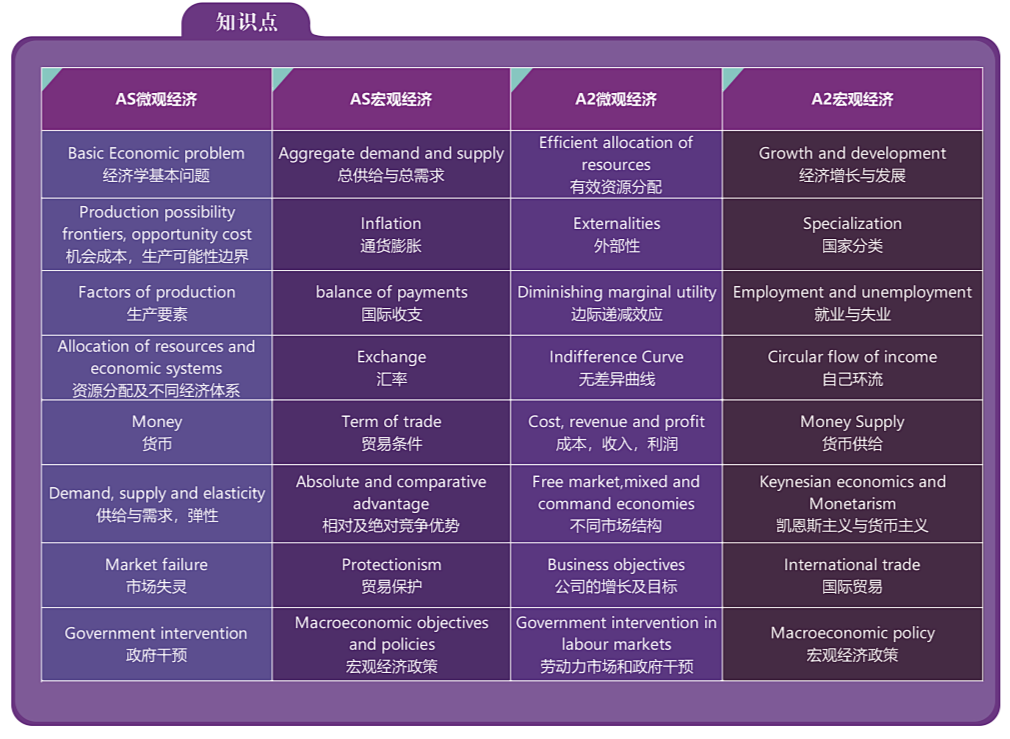 ALEVEL经济考查什么内容？目标经济类专业如何选课