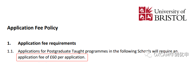 24fall英国大学硕士以及预科课程申请费一览