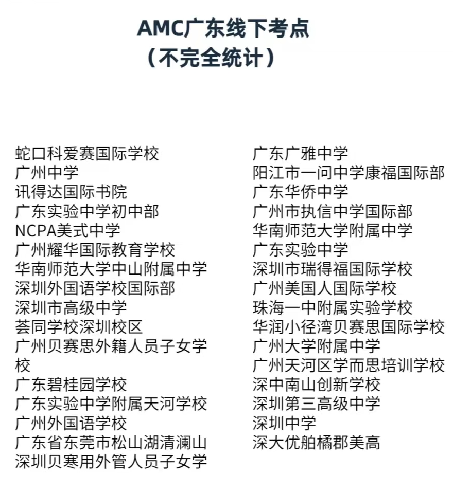 AMC数学竞赛考试注意事项，附AMC中国区考点查询网址
