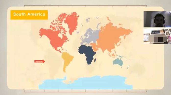 英国小学地理课《Continents》，了解地球上的陆地。