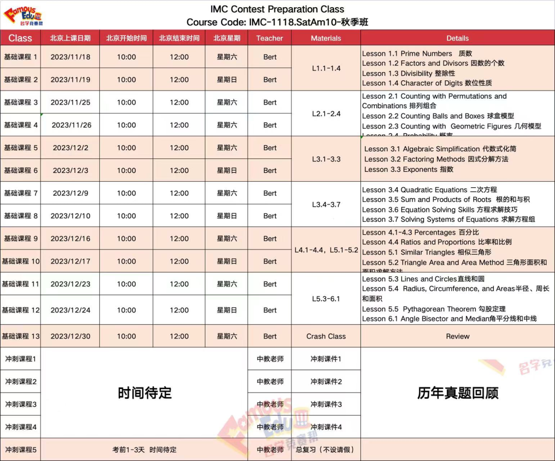 开课通知 | IMC竞赛23年获奖比例公布！你离奖项还有多远？备赛又该作何准备？
