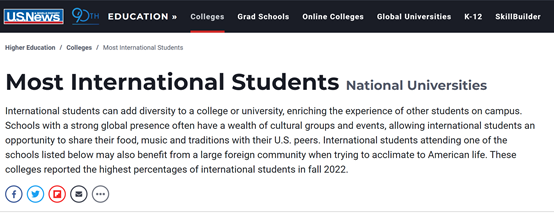 哪些美国大学最喜欢招中国学生？国际学生占比高的美国大学有哪些？