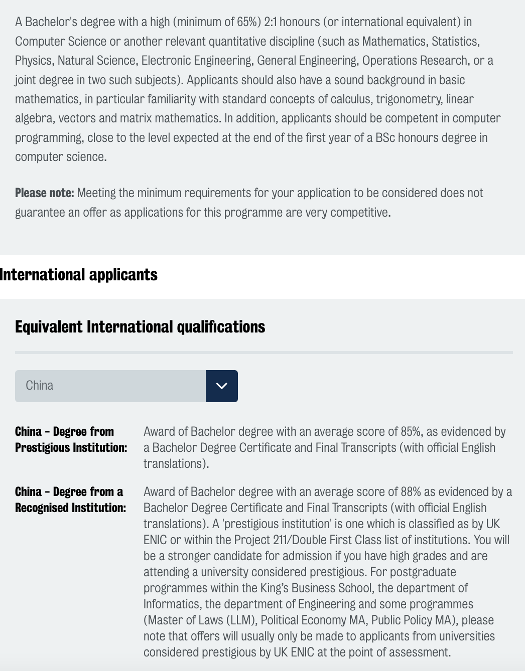 英国 | KCL 数据科学硕士24fall申请要求、截止日期及录取数据 英国 | KCL 数据科学硕士24fall申请要求、截止日期及录取数据