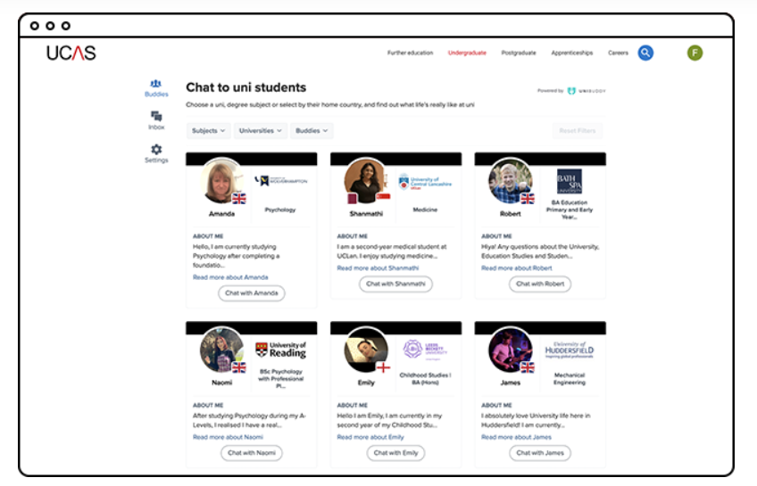 UCAS新功能上线，在线匹配老师/学长，了解大学内幕！