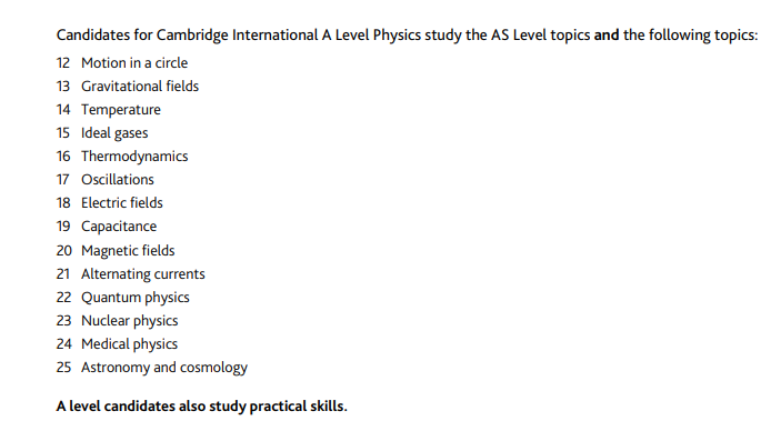 A-level物理要学哪些内容？附三大考试局考点内容详解！