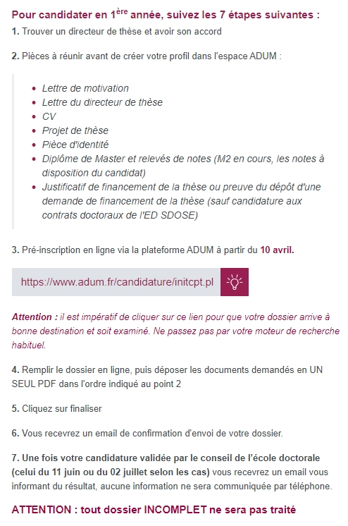 24fall申请季 | 巴黎九大博士项目申请时间安排公布！