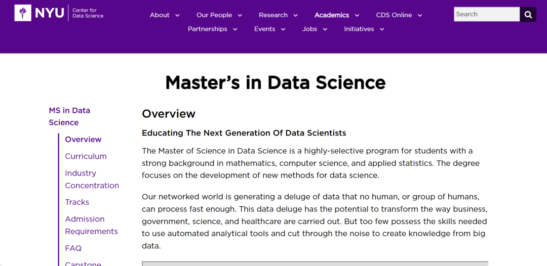 纽约大学数据科学硕士项目就读体验