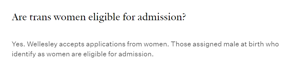 美国顶尖女子文理学院招收“认定为女性”的男性学生！