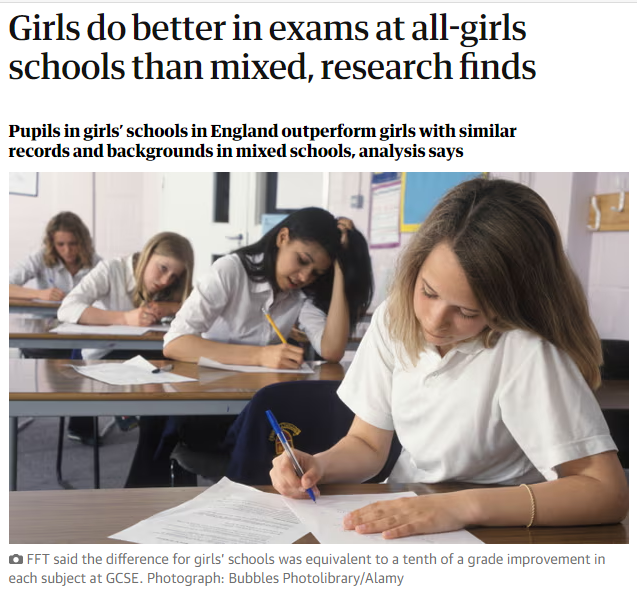 英国私立女校学生GCSE成绩更优秀吗？