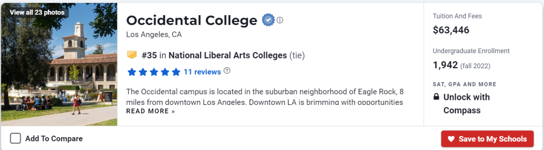 Green Deer 学校库｜Occidental College 西方学院